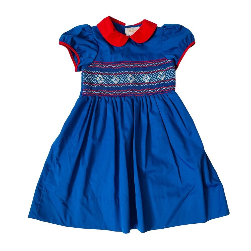 Blue and Red Kids Casual Dress